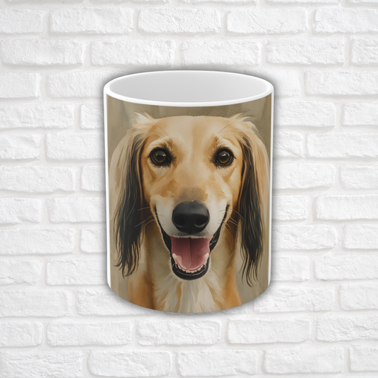 Saluki Coffee Mug – Elegant Dog Lover Gift – Watercolor Saluki Art