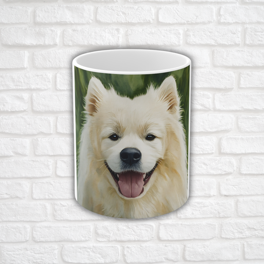Samoyed Coffee Mug – Smiling Dog Lover Gift – Watercolor Samoyed Art