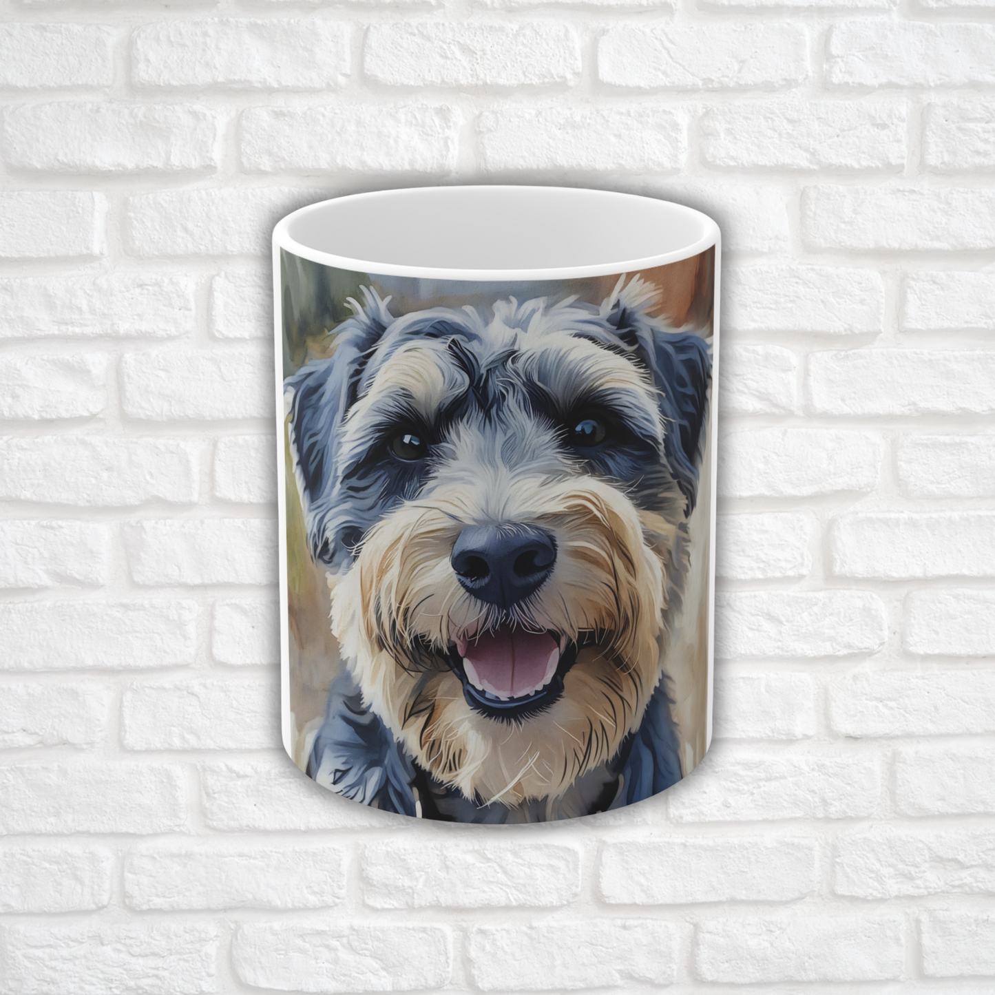 Schnoodle Coffee Mug – 11 oz Ceramic Dog Lover Gift with Schnauzer & Poodle Watercolor Art