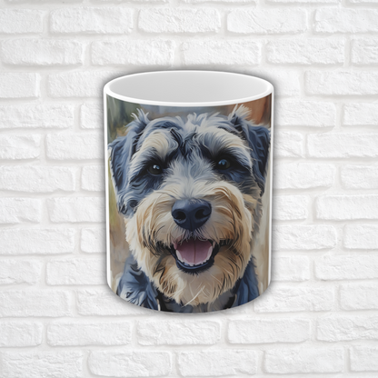 Schnoodle Coffee Mug – 11 oz Ceramic Dog Lover Gift with Schnauzer & Poodle Watercolor Art