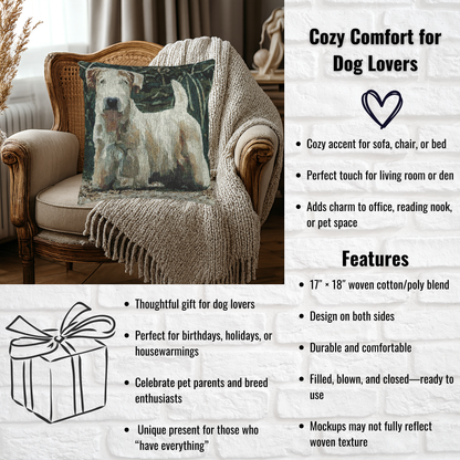 Sealyham Terrier Decorative Pillow – Charming Dog Lover Home Décor – Woven 17”x18” Pillow