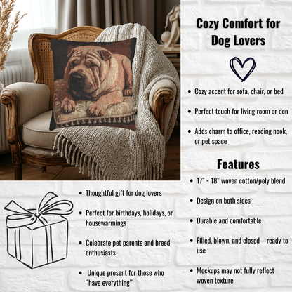 Chinese Shar-Pei Woven Decorative Pillow – Dog Lover Home Décor Gift