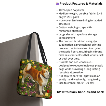 Shiba Inu Tote Bag – Adorable Dog Lover Gift – Watercolor Shiba Inu Art