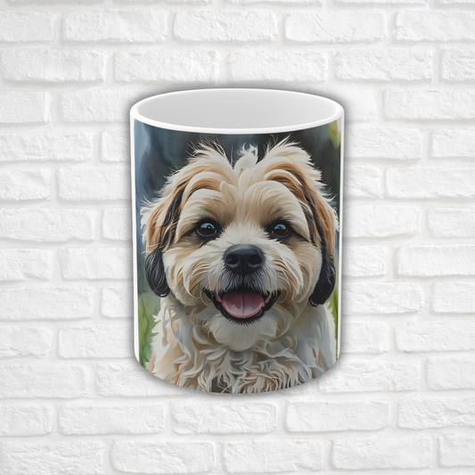 Shih-Poo Coffee Mug – 11 oz Ceramic Dog Lover Gift with Shih Tzu & Poodle Watercolor Art