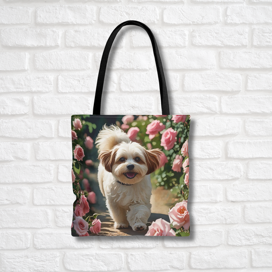 Shih-Poo Tote Bag – Stylish Reusable Bag with Shih Tzu & Poodle Watercolor Art