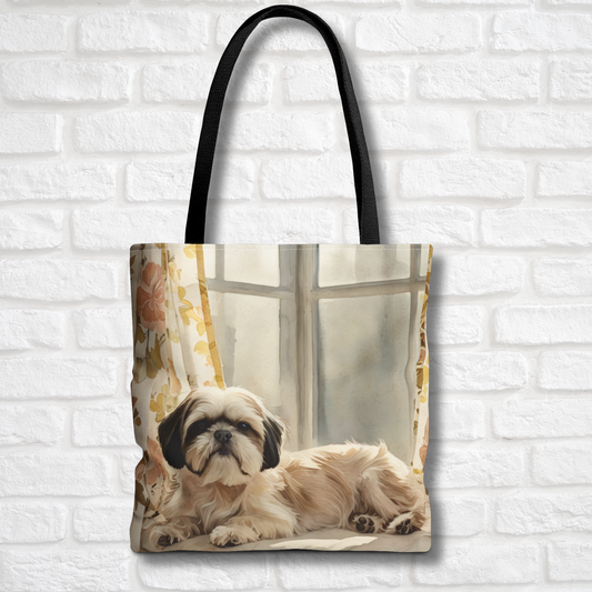 Shih Tzu Tote Bag | Cozy Dog Art Shoulder Bag | Elegant Gift for Shih Tzu Lovers