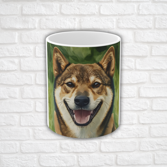 Shikoku Coffee Mug – Rare Japanese Dog Lover Gift – Watercolor Shikoku Art