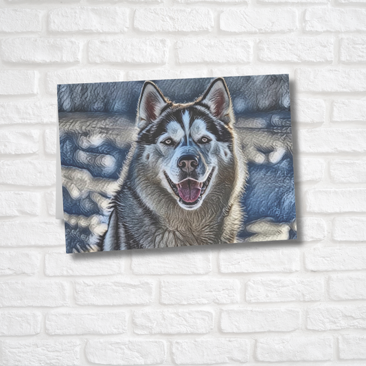 Siberian Husky Greeting Card Set - Oil-Painted Dog Art | Blank Inside | Envelopes Included