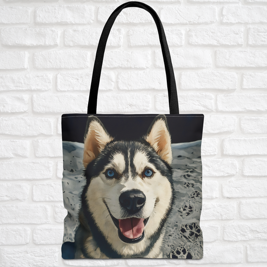 Siberian Husky Tote Bag | Dog Lover Gift | Reusable Canvas Bag with Husky Art