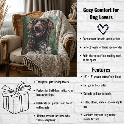 Small Munsterlander Pointer Decorative Pillow – Hunting Dog Home Décor Gift