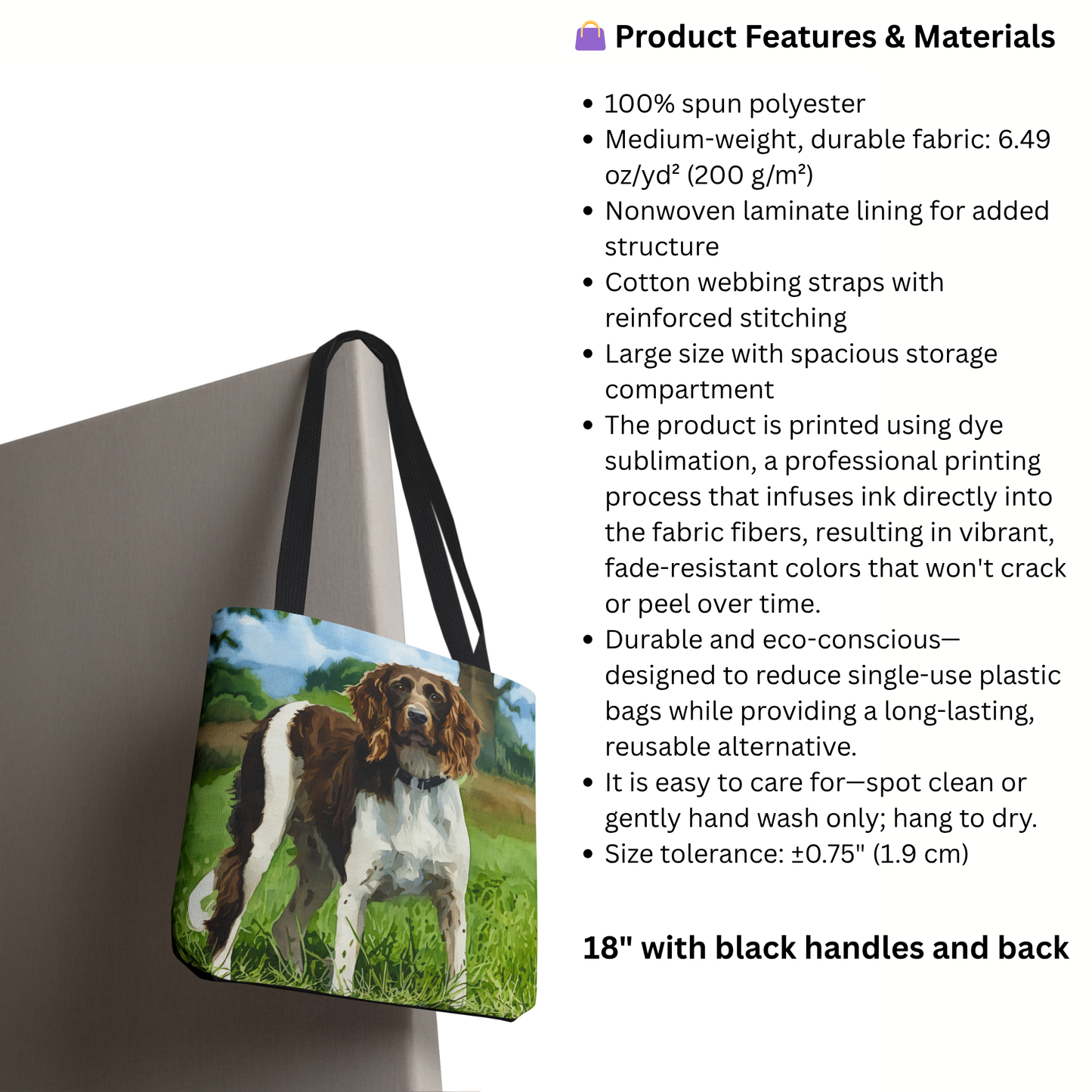 Small Munsterlander Pointer Tote Bag – Watercolor Hunting Dog Gift