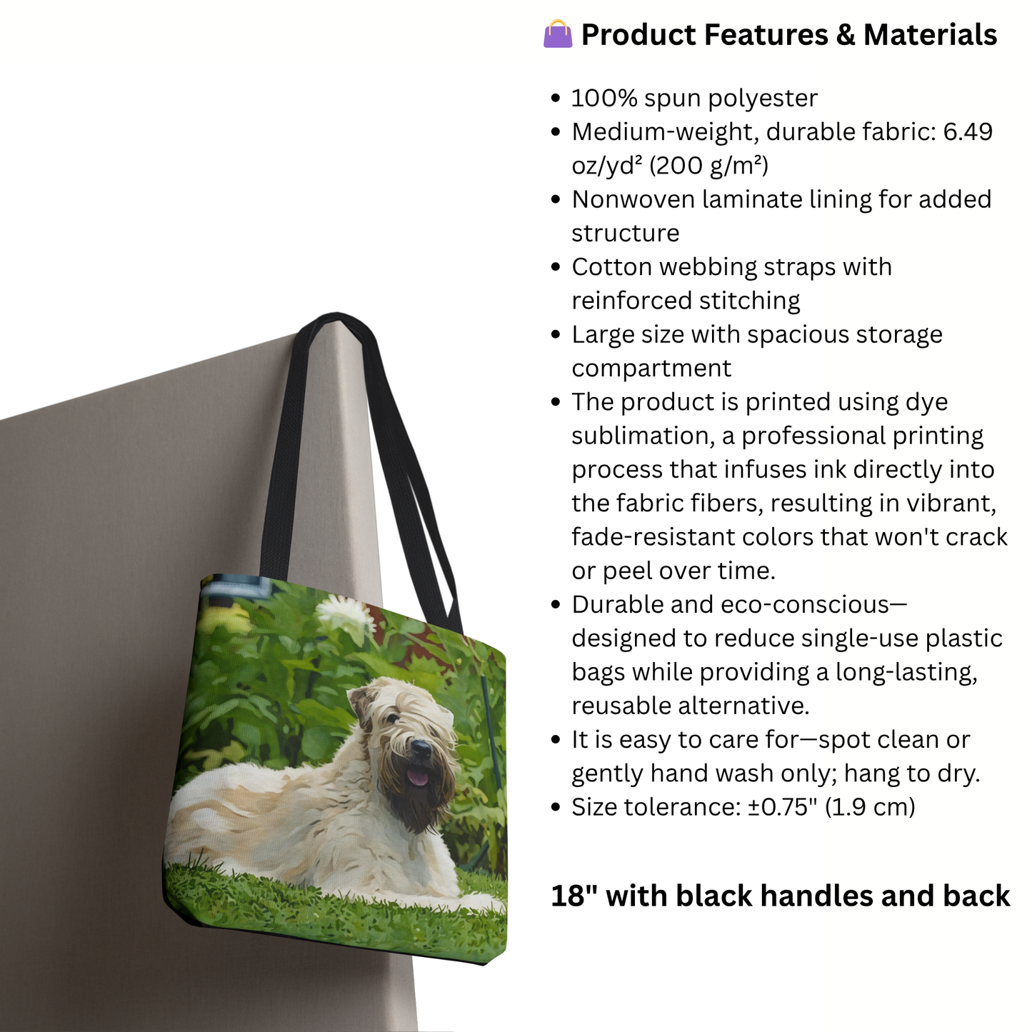 Soft-Coated Wheaten Terrier Tote Bag – Watercolor Dog Lover Gift
