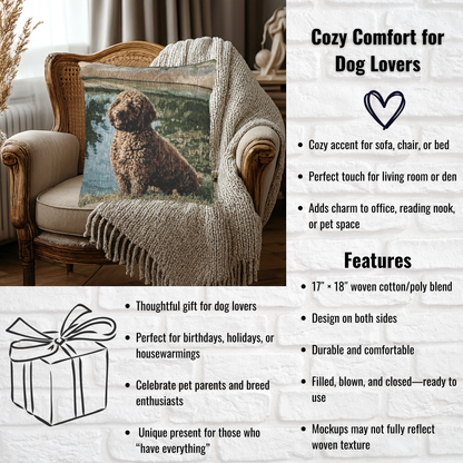 Spanish Water Dog Decorative Pillow – Curly-Coat Breed Home Décor