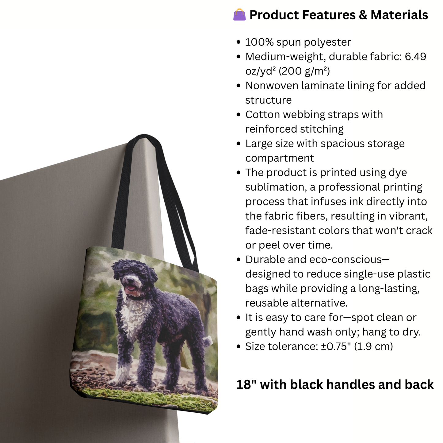 Spanish Water Dog Tote Bag – Watercolor Dog Lover Gift