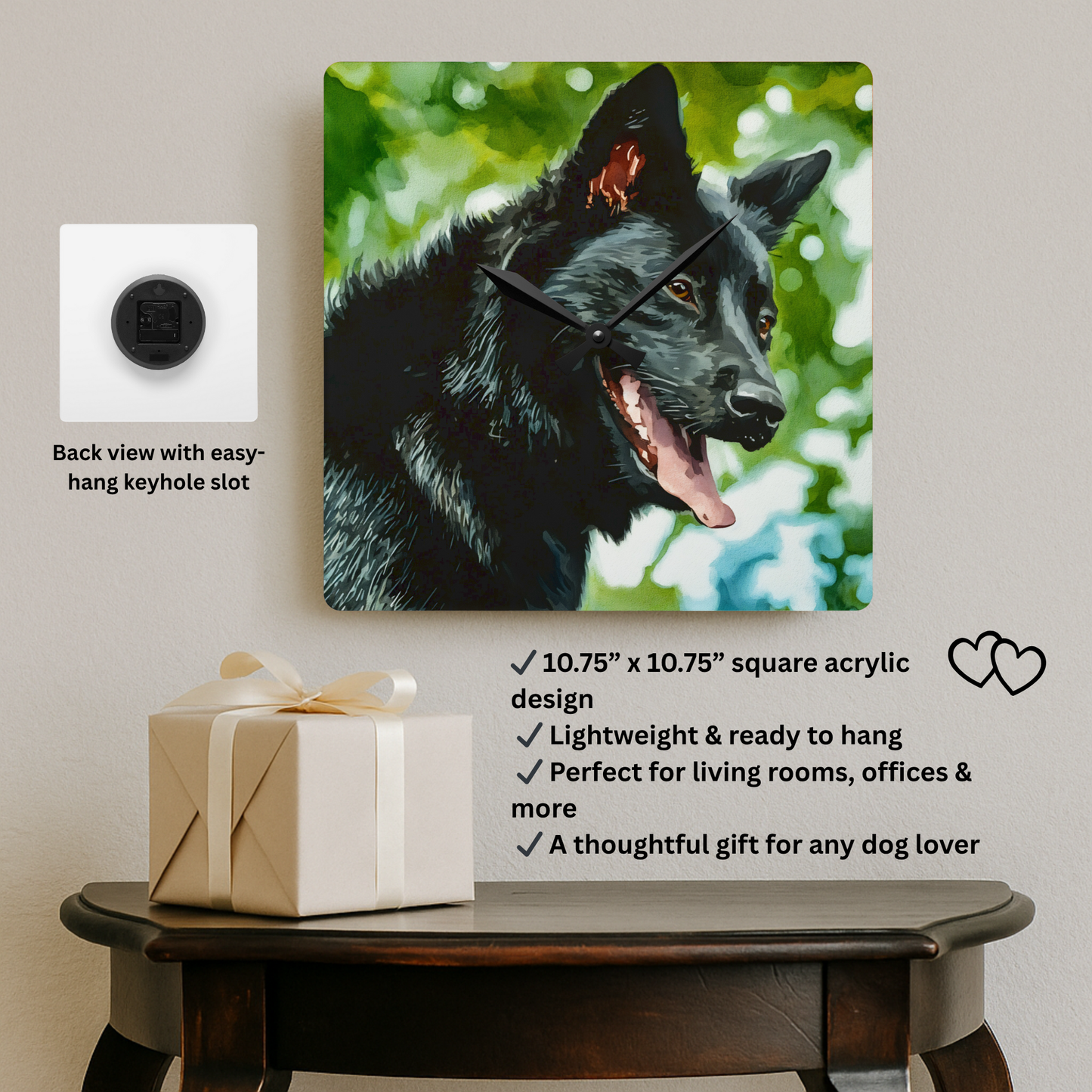 Taiwan Dog Wall Clock – Watercolor Rare Breed Gift