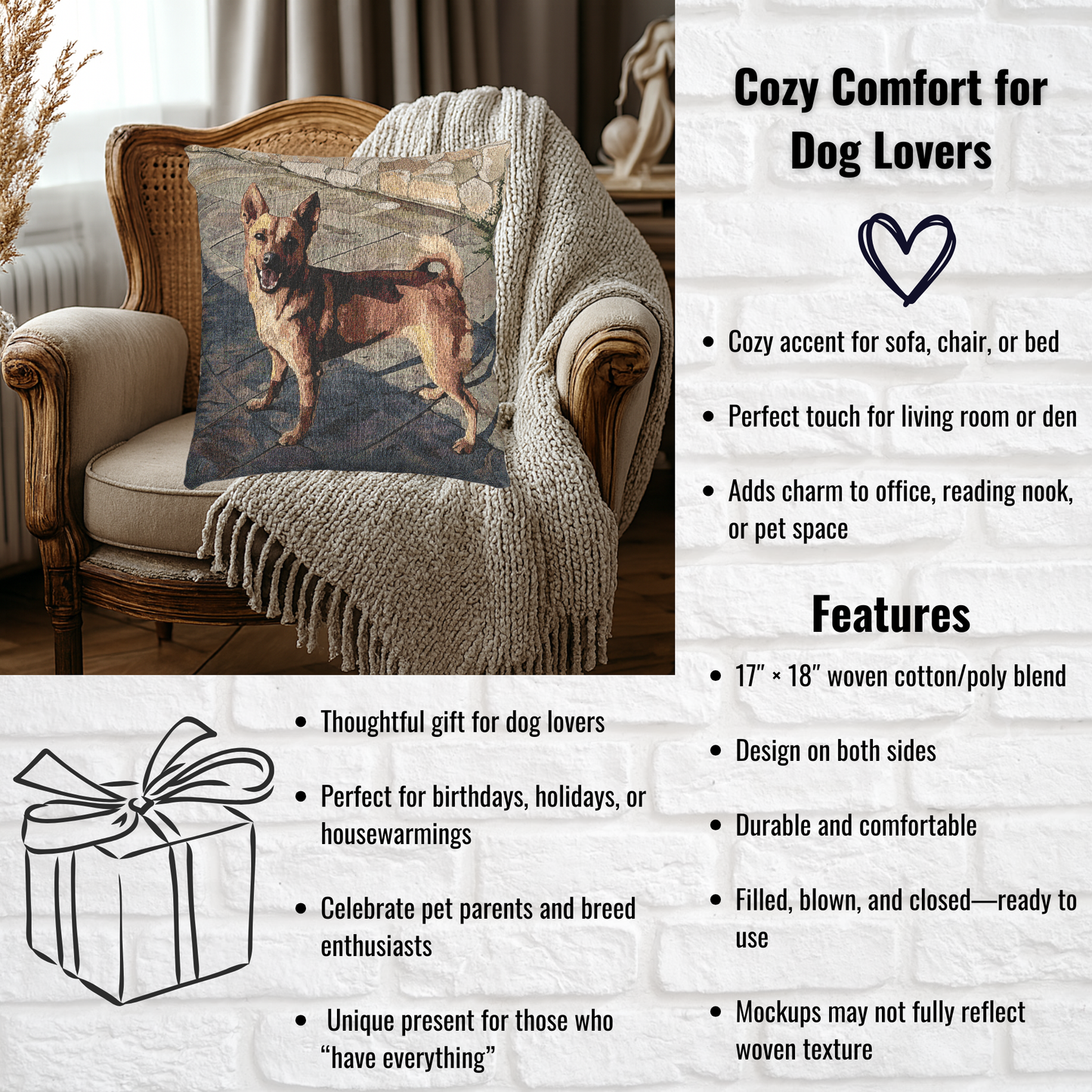 Taiwan Dog Decorative Pillow – Rare Breed Home Décor Accent