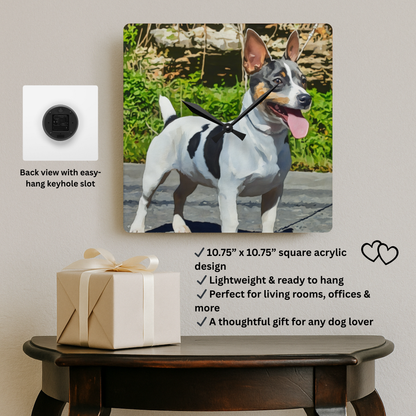 Teddy Roosevelt Terrier Wall Clock – Watercolor Dog Lover Gift