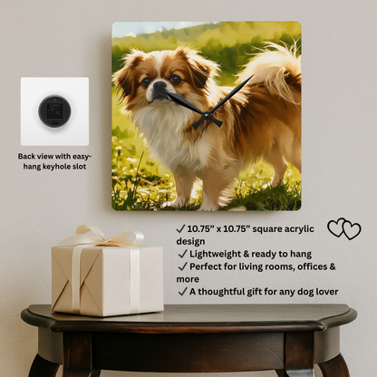 Tibetan Spaniel Wall Clock – Watercolor Dog Lover Gift