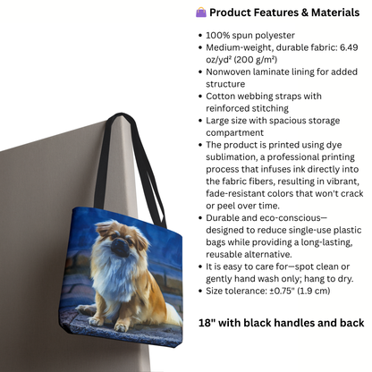 Tibetan Spaniel Tote Bag – Watercolor Dog Lover Gift