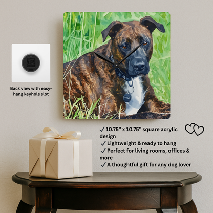 Treeing Tennessee Brindle Wall Clock – Unique Dog Lover Gift – Artistic Breed Design