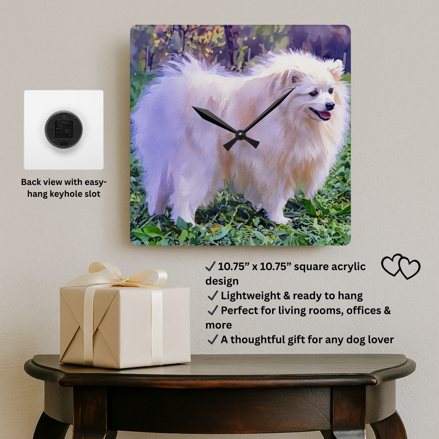 Volpino Italiano Wall Clock – Rare Dog Lover Gift – Charming Breed Design