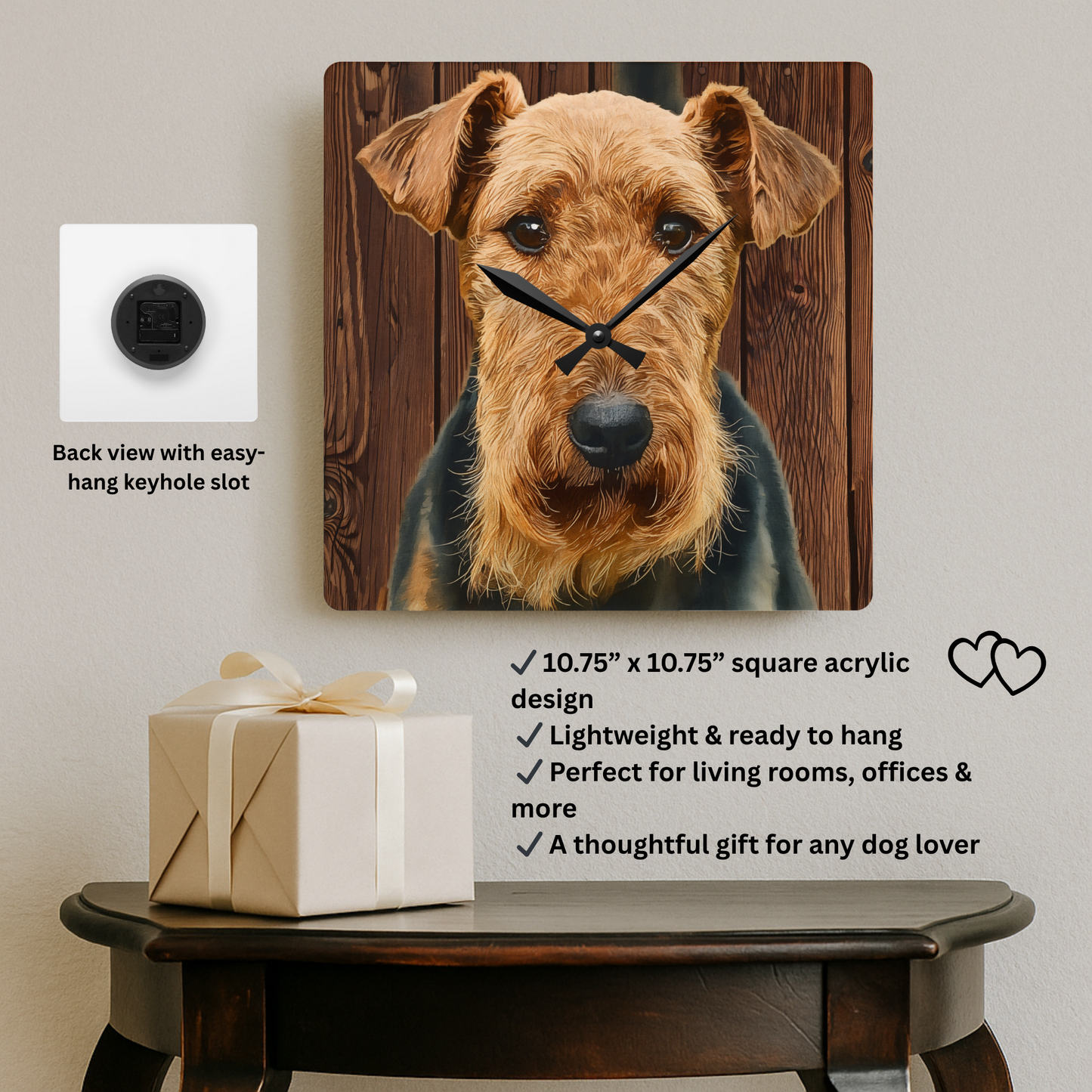 Welsh Terrier Wall Clock – Bold Dog Lover Gift – Artistic Terrier Design