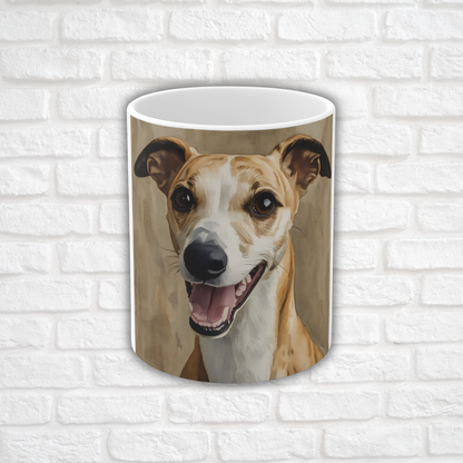 Whippet Coffee Mug – Elegant Dog Lover Gift – Artistic Whippet Portrait