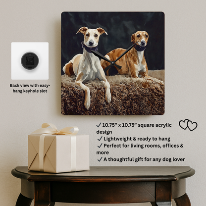 Whippet Wall Clock – Elegant Dog Lover Gift – Artistic Breed Portrait