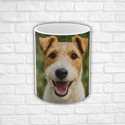 Wire Fox Terrier Coffee Mug – Energetic Dog Lover Gift – Artistic Breed Design