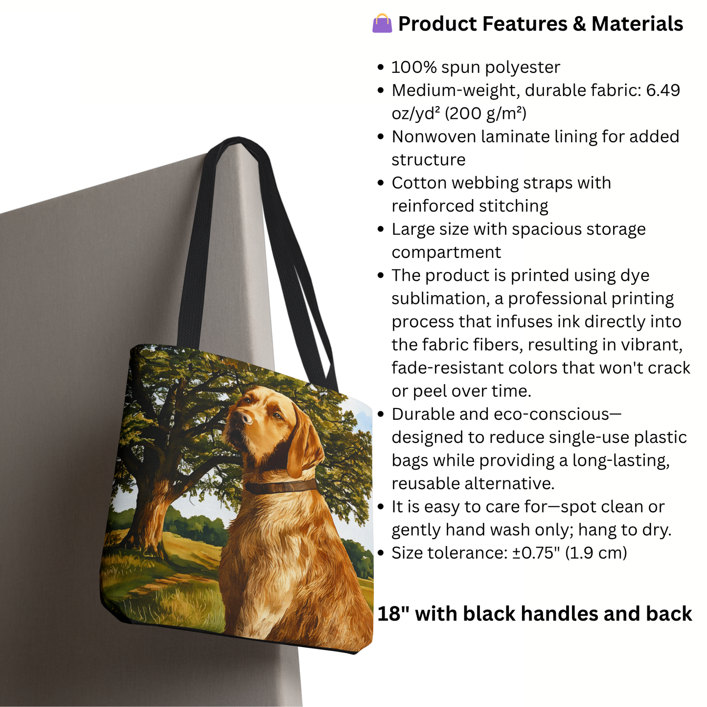 Wirehaired Vizsla Tote Bag – Unique Dog Lover Gift – Artistic Vizsla Design