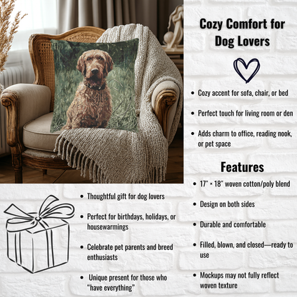 Wirehaired Vizsla Woven Pillow – Unique Dog Lover Décor – Artistic Breed Portrait